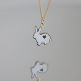 Rabbit Animal Pendant Necklace Long Chain Clavicle Necklace For Female