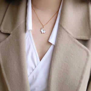 Rabbit Animal Pendant Necklace Long Chain Clavicle Necklace For Female