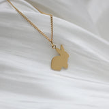 Rabbit Animal Pendant Necklace Long Chain Clavicle Necklace For Female