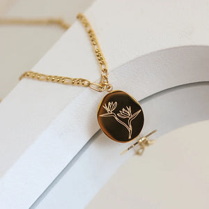 Hand Drawn Lines Flowers Necklace For Female Bijoux Jewelry