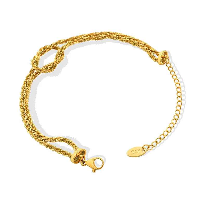 18k Geometric Knot Bracelet Bangle Jewelry