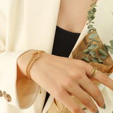 18k Geometric Knot Bracelet Bangle Jewelry