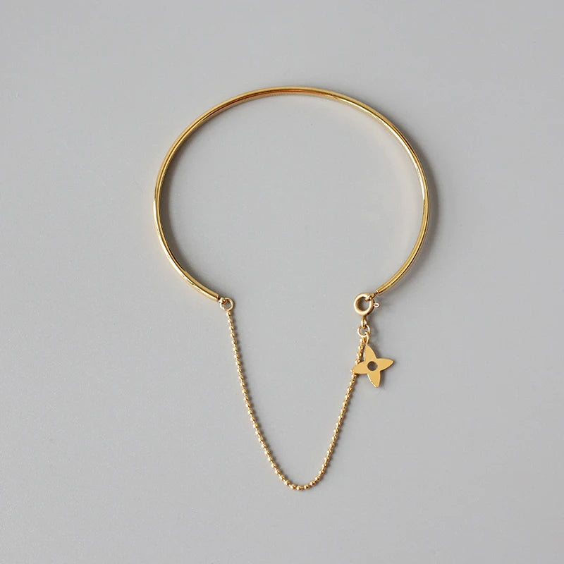 18k Tassel Chain Open Bracelet Bangle Cuff for Female Jewelry