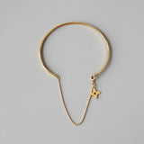 18k Tassel Chain Open Bracelet Bangle Cuff for Female Jewelry