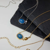 18k Vintage Stone Pendant Clavicle Chain Necklace