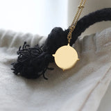 Vintage Roman Chain Clavicle Necklace Wheel of Fortune Cross