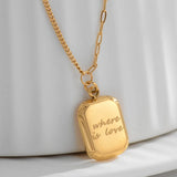 18k Love Charm Necklace Geometric Clavicle Chain Jewelry