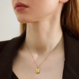 18k Love Charm Necklace Geometric Clavicle Chain Jewelry