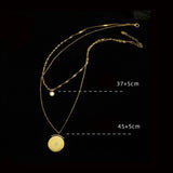 18k Gold-plated Roman Retro stars Charms Chain Necklace Pendant Sweater Chain