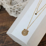 18k Gold-plated Roman Retro stars Charms Chain Necklace Pendant Sweater Chain