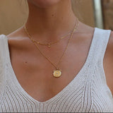 18k Gold-plated Roman Retro stars Charms Chain Necklace Pendant Sweater Chain