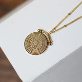 18k Gold-plated Roman Retro stars Charms Chain Necklace Pendant Sweater Chain