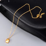 18kGold Big Dipper CZ Zircon Clavicle Necklace Pendant Square Drop Water Charm