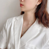 925 Silver Asymmetrical Drop Earrings Minimalist Dangle Earrings