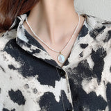 925 Silver Baroque Pearls Beads Necklace Choker Boho Shell Pendant