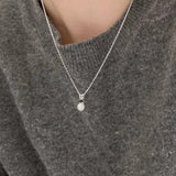 925 Silver Zircon Pearl Necklace Pendant for Lover Jewelry