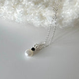 925 Silver Zircon Pearl Necklace Pendant for Lover Jewelry