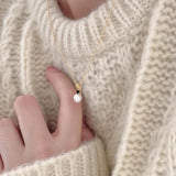 925 Silver Zircon Pearl Necklace Pendant for Lover Jewelry