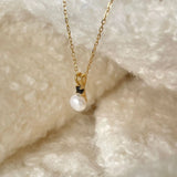 925 Silver Zircon Pearl Necklace Pendant for Lover Jewelry