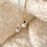 925 Silver Zircon Pearl Necklace Pendant for Lover Jewelry