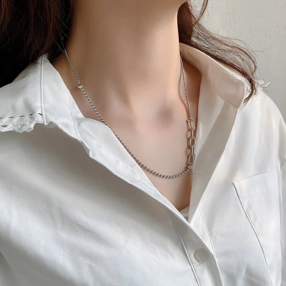 925 Silver Braided Vintage Necklace Pendant Chain For Women Jewelry