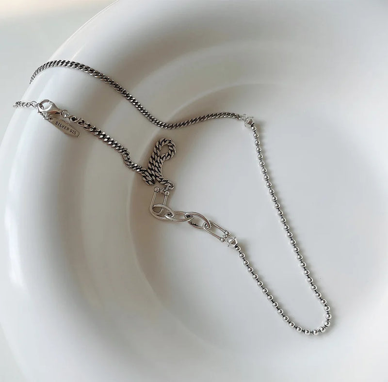 925 Silver Braided Vintage Necklace Pendant Chain For Women Jewelry