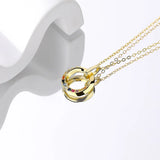 925 Silver Zircon Pendant Necklace Colorful Clavicle Chain Jewelry