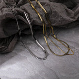 925 Silver Double Layered Snake Bone Clavicle Chain Necklace Choker