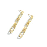 925 Silver Drop Earrings Long Chain Clip Jewelry Women