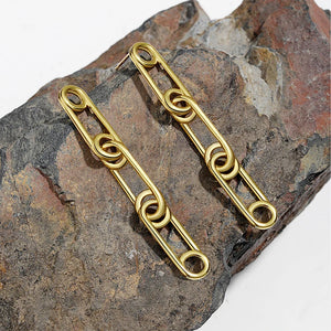 925 Silver Drop Earrings Long Chain Clip Jewelry Women