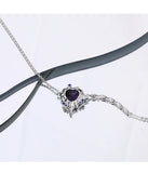 925 Silver Asymmetrical Love Necklace Clavicle Chain Pendant