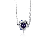 925 Silver Asymmetrical Love Necklace Clavicle Chain Pendant