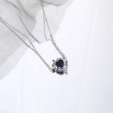 925 Silver Asymmetrical Love Necklace Clavicle Chain Pendant