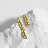 925 Sterling Silver Asymmetrical Personality Twist Chain Stud Earrings