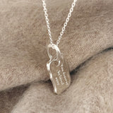 925 Silver English Name Letter Necklace Light Geometric Pendant