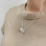 925 Silver Zircon Necklace Pendant Clavicle Chain For Women