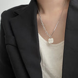 925 Silver Love Heart Letter Necklace Pendant Chain Women's Jewelry