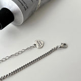 925 Silver Love Heart Letter Necklace Pendant Chain Women's Jewelry