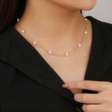 925 Silver Baroque Pearl Clavicle Chain Necklace for Women