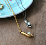 925 Sterling Silver Vintage Palm Finger Necklace Pendant
