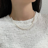 Women's 925 Silver Pearl Choker Necklace