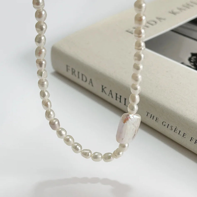 Women's 925 Silver Pearl Choker Necklace