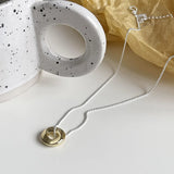 925 Sterling Silver Rotating Circle Necklace Choker Pendant