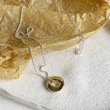 925 Sterling Silver Rotating Circle Necklace Choker Pendant