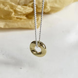925 Sterling Silver Rotating Circle Necklace Choker Pendant
