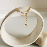 925 Silver Love Heart Bracelet Tassel Chain Bangle Minimalist Female Jewelry