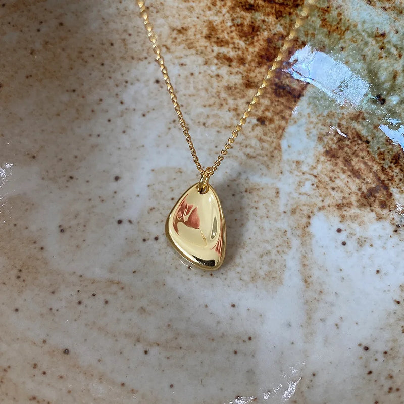 925 Silver Irregular 18k Necklace Pendant with Personality Light