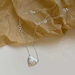 925 Silver Crystal Heart Necklace Personalized Pendant