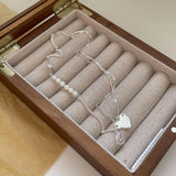 925 Sterling Silver Love Pearl Zircon Necklace Crystal Pendant Jewelry