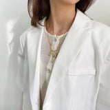 925 Silver Irregular Necklace Pendant Punk Long Sweater Chain for Women